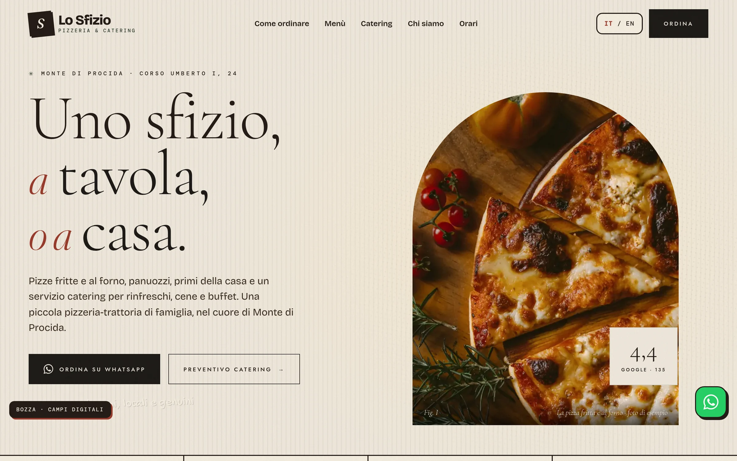 Anteprima desktop del concept per Lo Sfizio